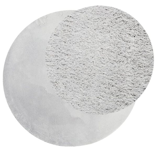 vidaXL Alfombra de pelo corto suave lavable HUARTE gris &Oslash; 100 cm