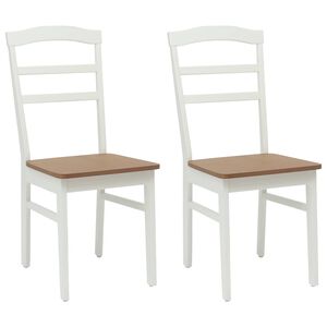vidaXL Silla de comedor 2 uds. Madera de Caucho S&oacute;lido y Natural