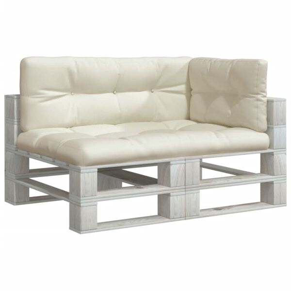 vidaXL Cojines para sof&aacute; de palets 3 unidades tela crema