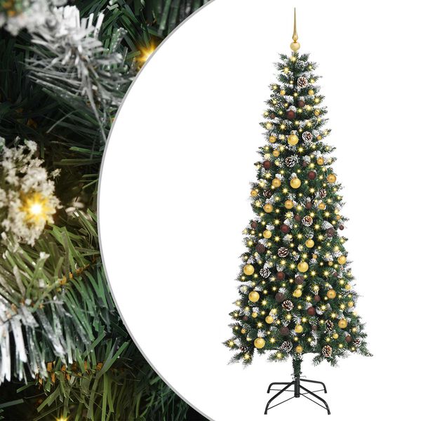 vidaXL &Aacute;rbol de Navidad artificial Verde 210 cm PVC, Pl&aacute;stico y Acero