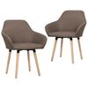 vidaXL Sillas de comedor giratorias 2 unidades tela marr&oacute;n