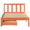 vidaXL Estructura de cama sin colch&oacute;n madera maciza marr&oacute;n 75x190 cm