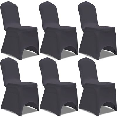 vidaXL Funda de silla elástica 6 unidades gris antracita