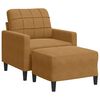 vidaXL Sill&oacute;n con taburete terciopelo marr&oacute;n 60 cm