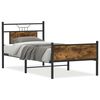 vidaXL Estructura cama sin colch&oacute;n madera roble ahumado 80x200 cm