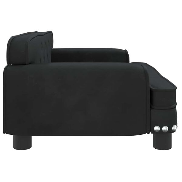 vidaXL Cama para perros de terciopelo negra 70x45x30 cm