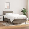 vidaXL Cama box spring con colch&oacute;n tela gris taupe 90x200 cm