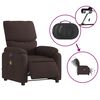 vidaXL Sill&oacute;n reclinable de masaje el&eacute;ctrico tela marr&oacute;n oscuro