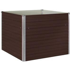 vidaXL Mesa de cultivo de acero galvanizado marr&oacute;n 100x100x77 cm