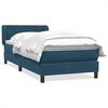 vidaXL Cama box spring con colch&oacute;n terciopelo azul oscuro 80x220 cm
