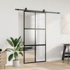 vidaXL Puerta corredera herrajes negro 102,5x205 cm vidrio templado