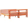 vidaXL Cama sin colch&oacute;n madera maciza de pino marr&oacute;n cera 180x200 cm