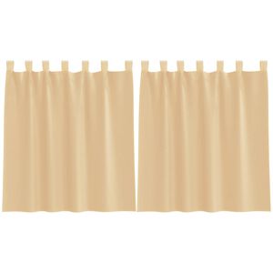 vidaXL Cortinas de gasa con bolsillos para varillas 2 uds. arena