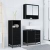 vidaXL Juego de muebles de ba&ntilde;o 3 pcs Roble Negro Madera contrachapada
