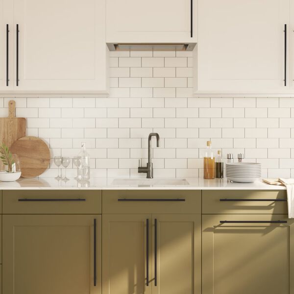 vidaXL Tiradores para armarios 20 uds acero inoxidable negro 320 mm