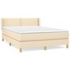 vidaXL Cama box spring con colch&oacute;n tela color crema 140x190 cm