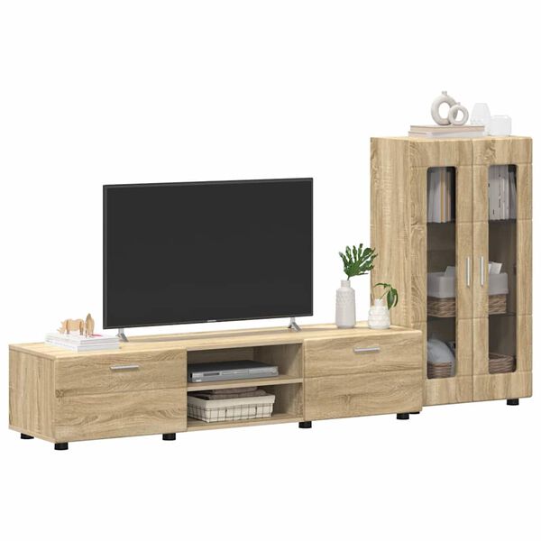 vidaXL Conjunto de mueble de TV con caj&oacute;n FLORIN Roble Sonoma