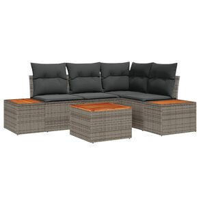 vidaXL Conjunto de sof&aacute;s de jard&iacute;n 4 uds. 4-N&uacute;mero de plazas Gris
