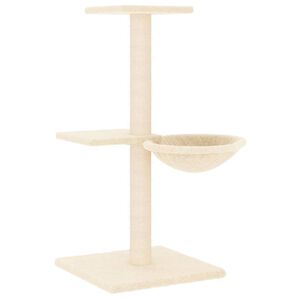 vidaXL Rascador para gatos con postes de sisal color crema 72 cm