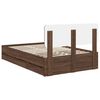 vidaXL Estructura de cama con cabecera Roble marr&oacute;n 135 x 190 cm