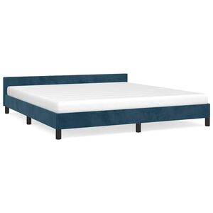 vidaXL Estructura de cama sin colch&oacute;n terciopelo azul oscuro 160x200cm