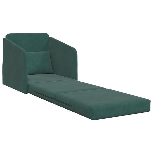 vidaXL Sof&aacute; cama Verde oscuro 65 x 80 x 83 cm Terciopelo