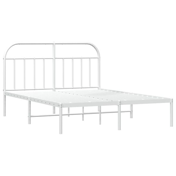 vidaXL Estructura cama sin colch&oacute;n con cabecero metal blanco 150x200cm