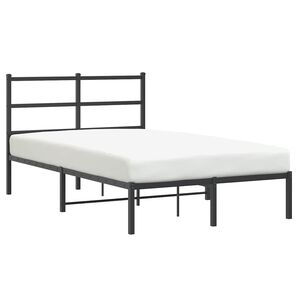 vidaXL Estructura cama sin colch&oacute;n con cabecero metal negro 120x190 cm