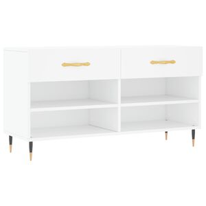 vidaXL Banco zapatero madera de ingenier&iacute;a blanco 102x35x55 cm