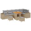 vidaXL Conjunto de sofá de jardín 9 pcs Beige ratán sintético