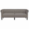 vidaXL Sof&aacute; Chesterfield de 3 plazas tela gris taupe