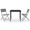 vidaXL Juego de comedor para jard&iacute;n 3 piezas acero