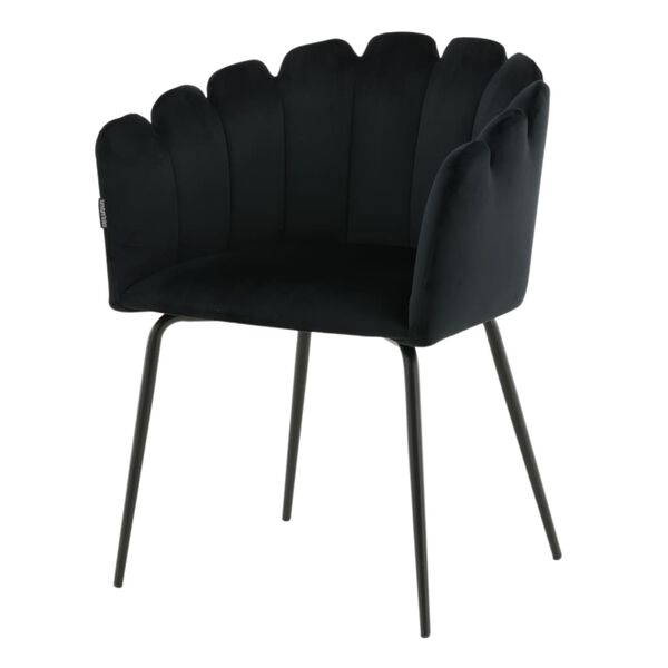 Venture Home Silla de comedor Limhamn terciopelo negro