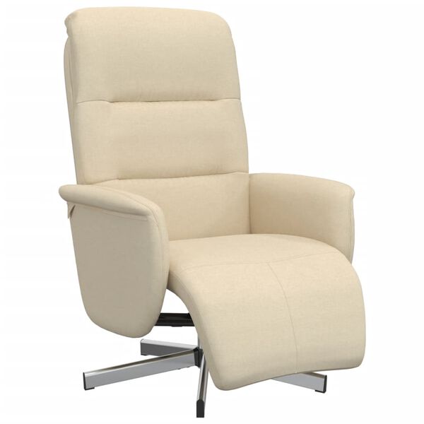 vidaXL Sill&oacute;n reclinable con reposapi&eacute;s tela color crema