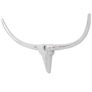 vidaXL Cabeza de toro de aluminio decorativa para pared 96 cm plateada