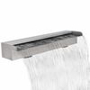 vidaXL Fuente cascada rectangular piscina acero inoxidable 60 cm