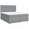vidaXL Cama box spring con colchón tela gris claro 180x200 cm