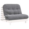 vidaXL Fut&oacute;n sof&aacute; cama con colch&oacute;n madera maciza blanco 100x206x11 cm