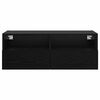 vidaXL Mueble de TV Montado en la Pared Roble Negro 80 x 30 x 30 cm