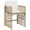 vidaXL Set comedor de jard&iacute;n 11 pzas con cojines rat&aacute;n sint&eacute;tico beige