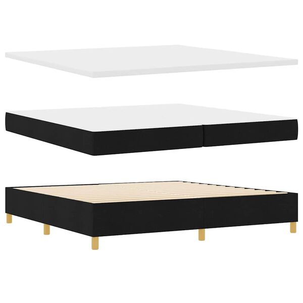 vidaXL Cama tipo Box Spring con colch&oacute;n Negro 200 x 200 cm tela