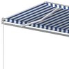 vidaXL Toldo retr&aacute;ctil manual azul y blanco 600x350 cm