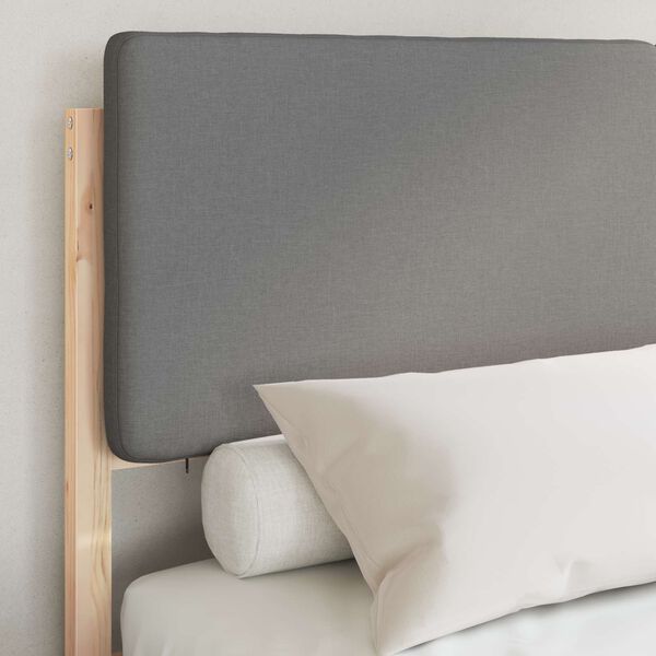 vidaXL Estructura de Cama con Cabecera Tapizada Gris Claro