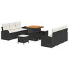 vidaXL Conjunto de sof&aacute;s de jard&iacute;n 9 uds. Negro rat&aacute;n sint&eacute;tico