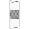 vidaXL Mampara ducha accesible vidrio ESG transparente negro 100x195cm