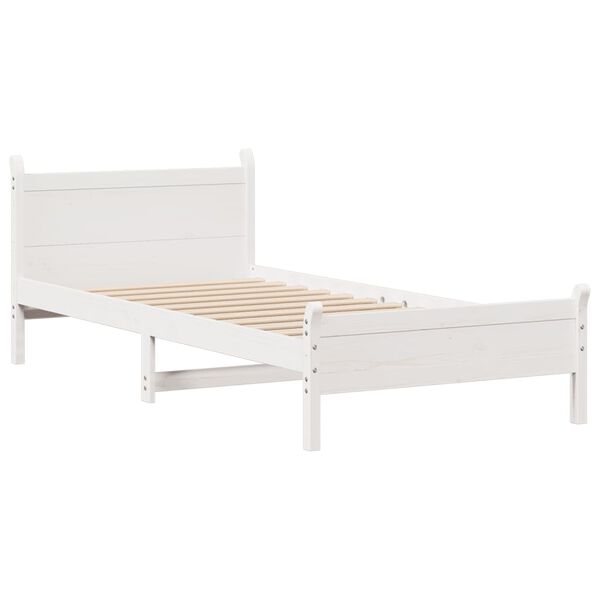 vidaXL Estructura de cama sin colch&oacute;n madera de pino blanca 90x200 cm
