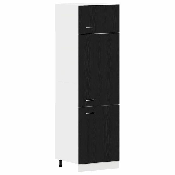 vidaXL Mueble colgante con estante Lyon Roble Negro 60 x 31 x 207 cm