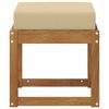 vidaXL Banco de taburete exterior con coj&iacute;n Natural 43 x 43 x 37 cm