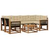 vidaXL Conjunto de sof&aacute;s de exterior 7 uds. Natural y Beige