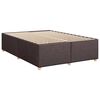vidaXL Cama box spring con colch&oacute;n tela marr&oacute;n oscuro 140x200 cm